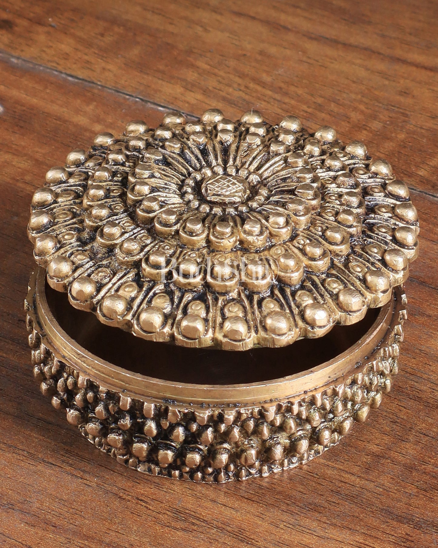 Pure Brass Mandala Design Kumkum Box / Multipurpose Box small