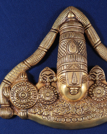 Pure Brass Lord Venkateshwara Tirupati Balaji face Wall Hanging 10 inch