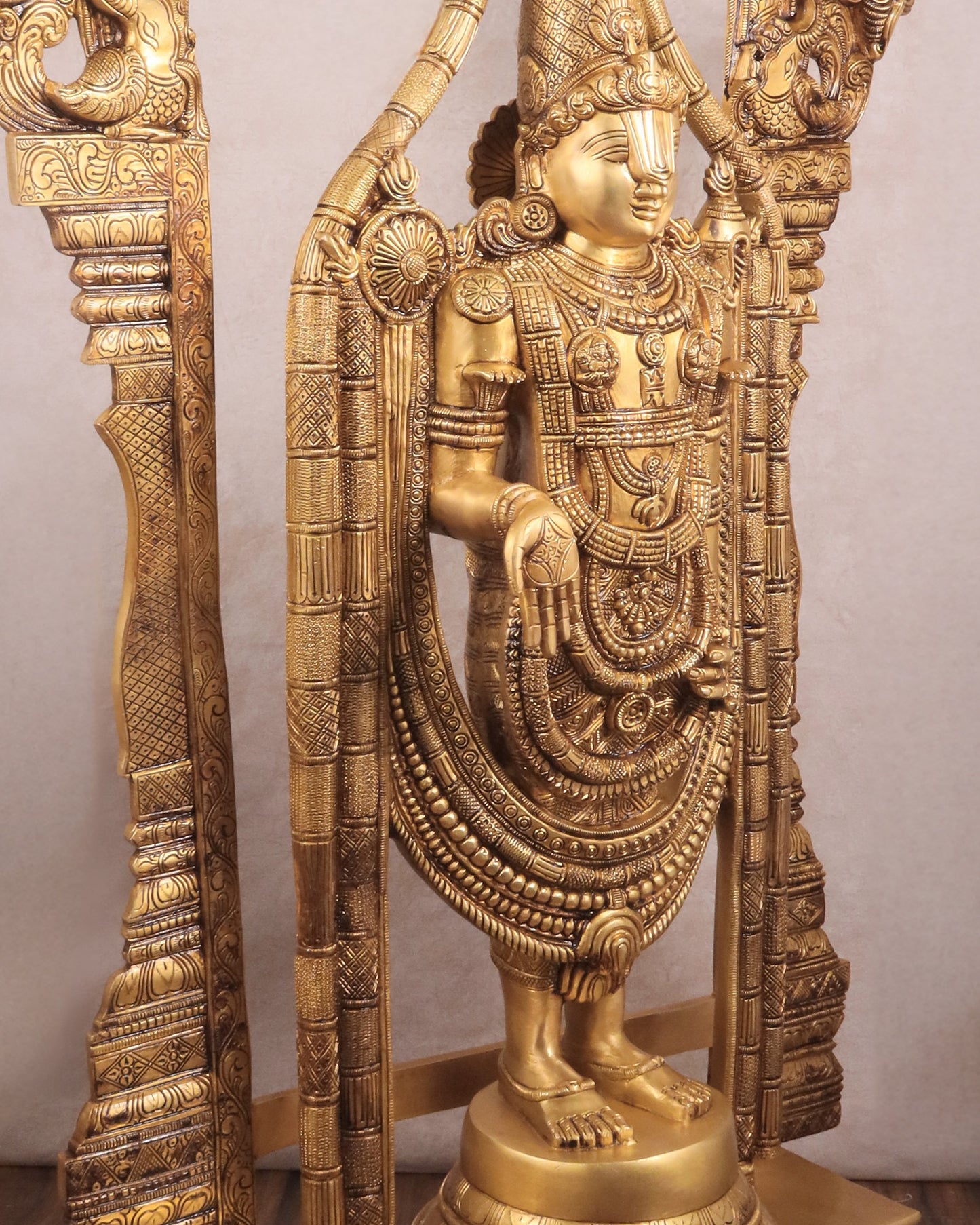 Pure Brass Tirupati Balaji Lord Venkateshwara Statue with Thiruvarchi - 40"