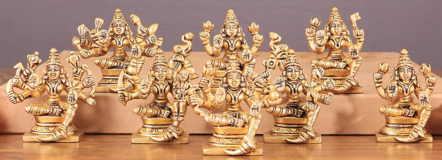 Pure Brass Ashtalakshmi Superfine Idols 2.5"