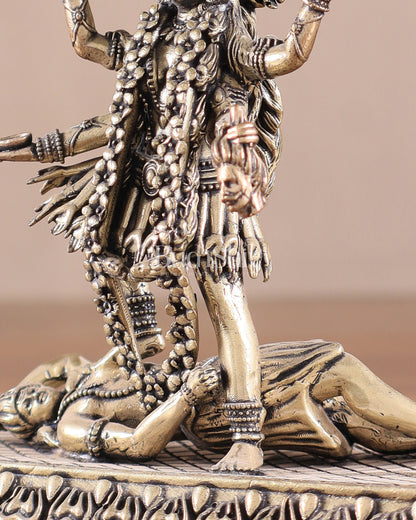 Brass Superfine Intricate Mahakali Idol | 4"