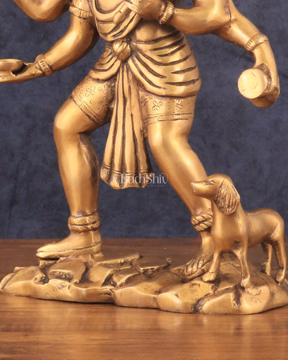 Pure Brass Large Kaal Bhairava Statue - 15"