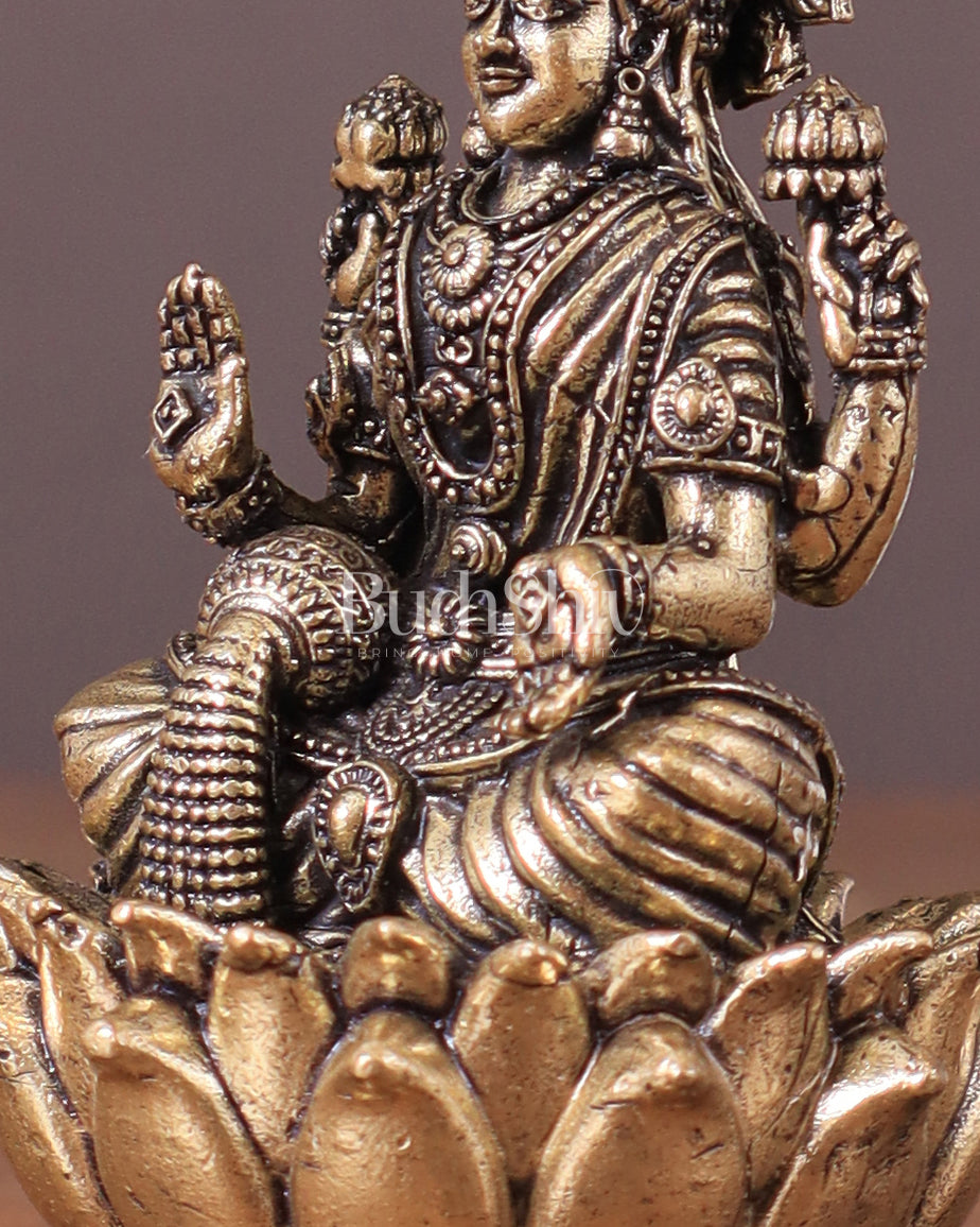 Pure Brass Intricate Superfine Lakshmi Idol 3"