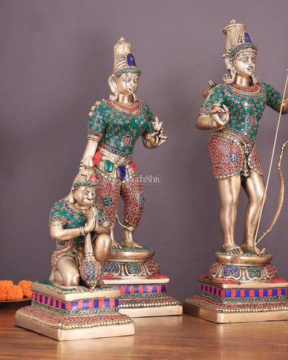 Brass Superfine Ram Darbar 23 inch/ 2 feet meenakari Stonework