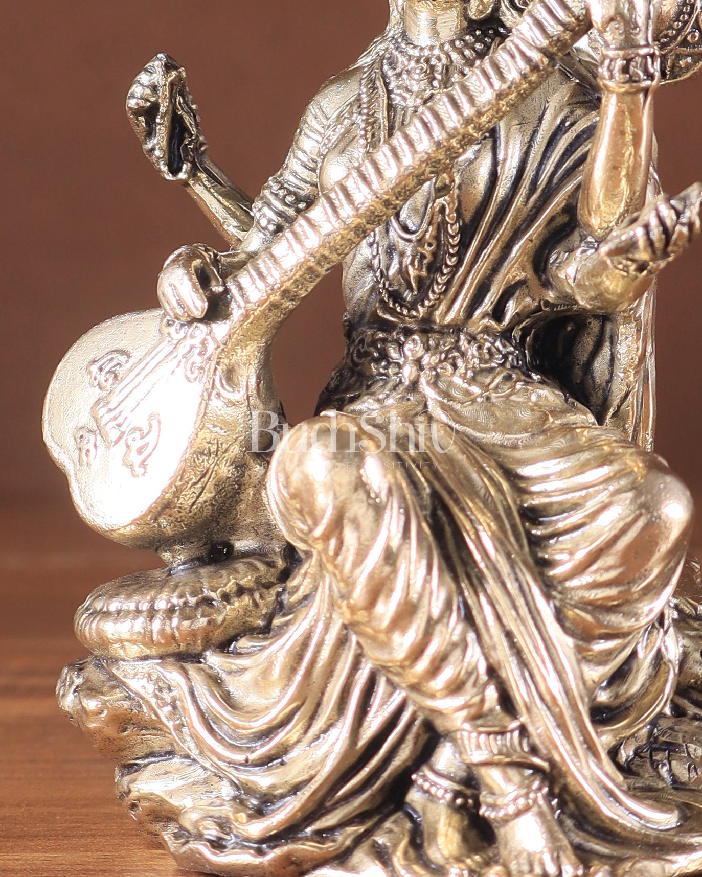 Brass Superfine Goddess Saraswati Idol – Symbol of Wisdom & Knowledge