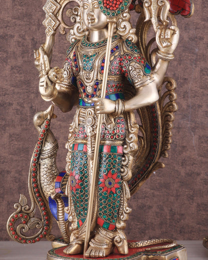 Unique Brass Kartikeya Lord Murugun Statue 20"