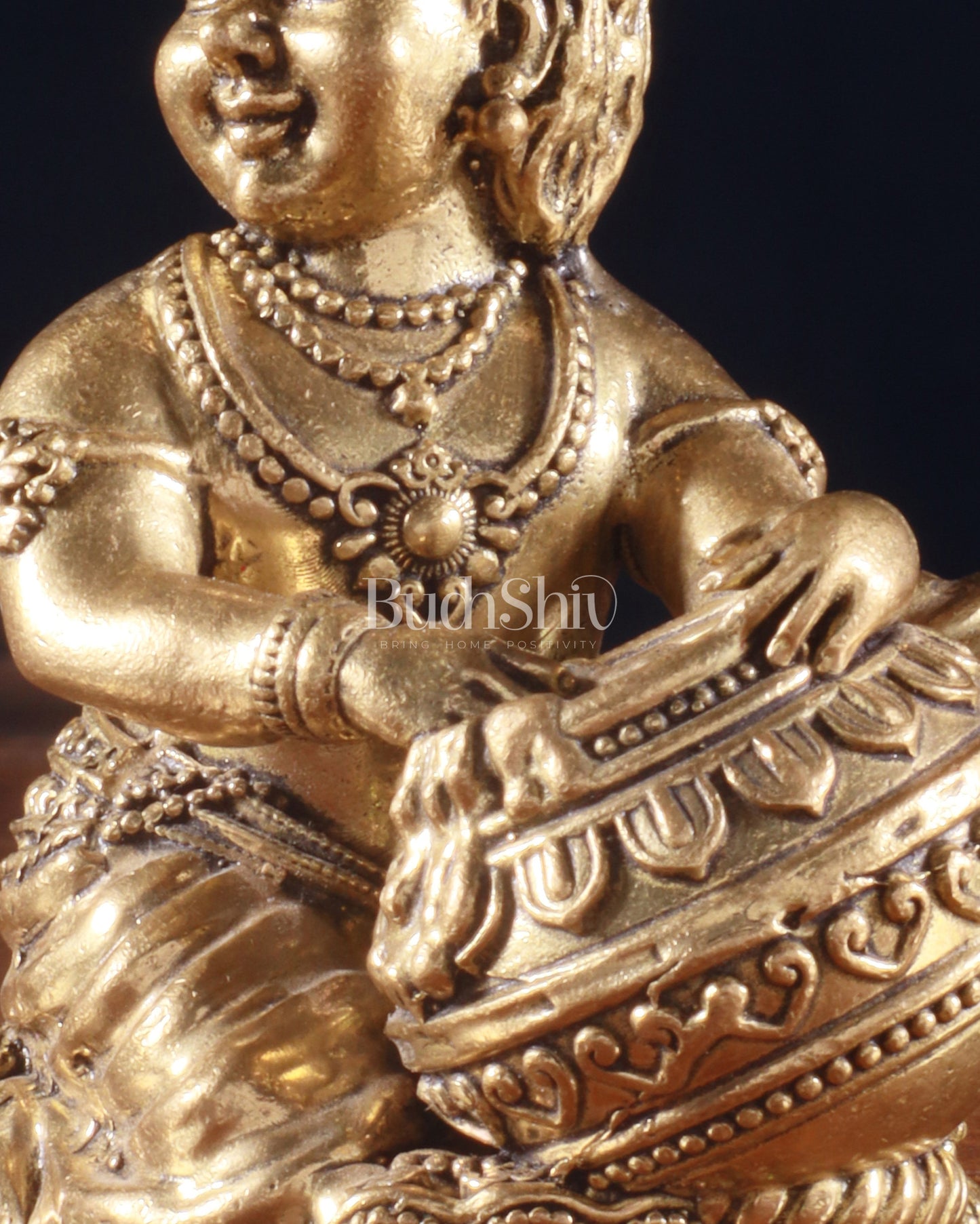 Pure Brass Superfine Makhan Chor Bal Gopal Krishna Idol – 3.5 Inch