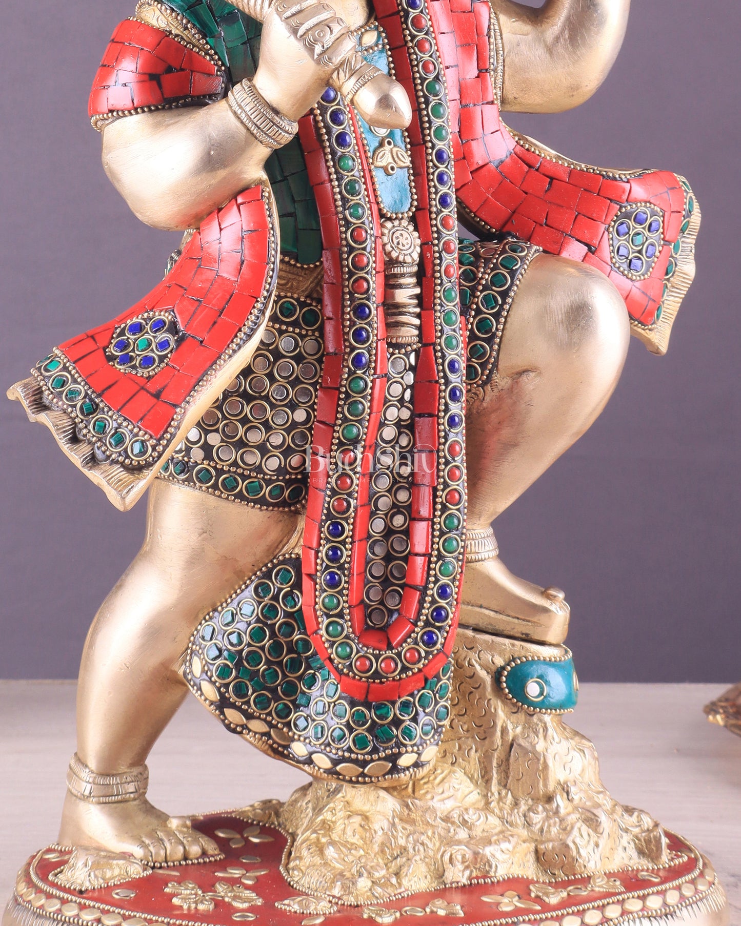 Pure Brass Sanjeevani Hanuman Idol – Large Size 15"