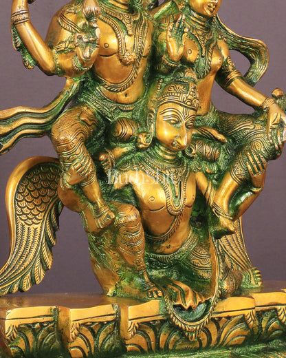 Vishnu Lakshmi on Garuda Brass idol 12 inch