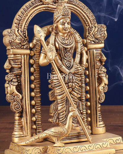 Pure Brass Lord Murugan Swamy statue 9"