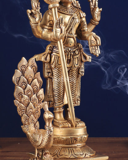 Lord Kartikeya Murugan superfine Brass idol | 15 inch