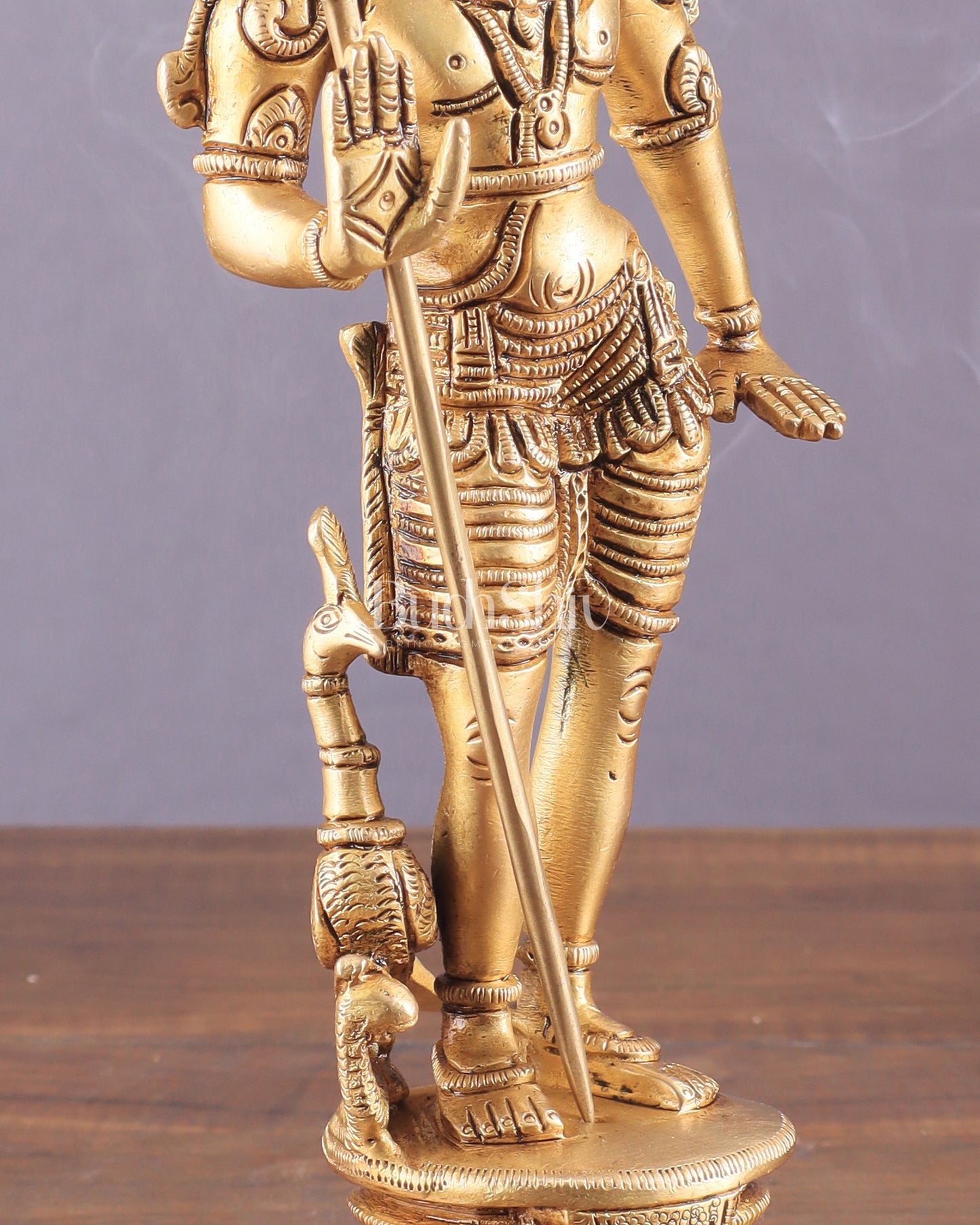 Pure Brass Lord Murugan Swamy Statue 10"