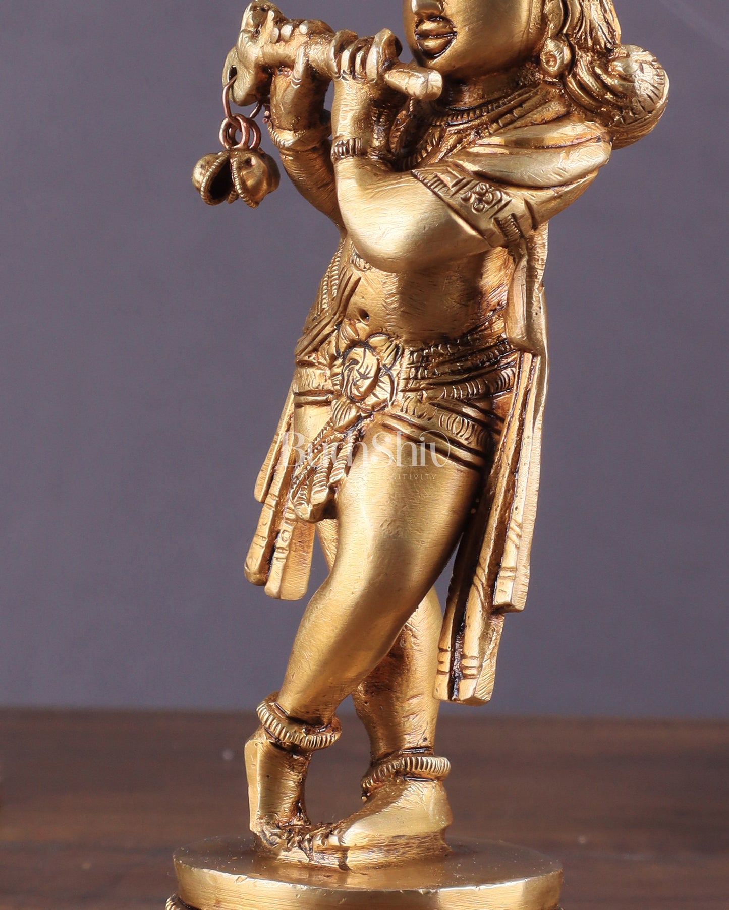 Unique Brass Superfine Lord Krishna Statue 6.5"