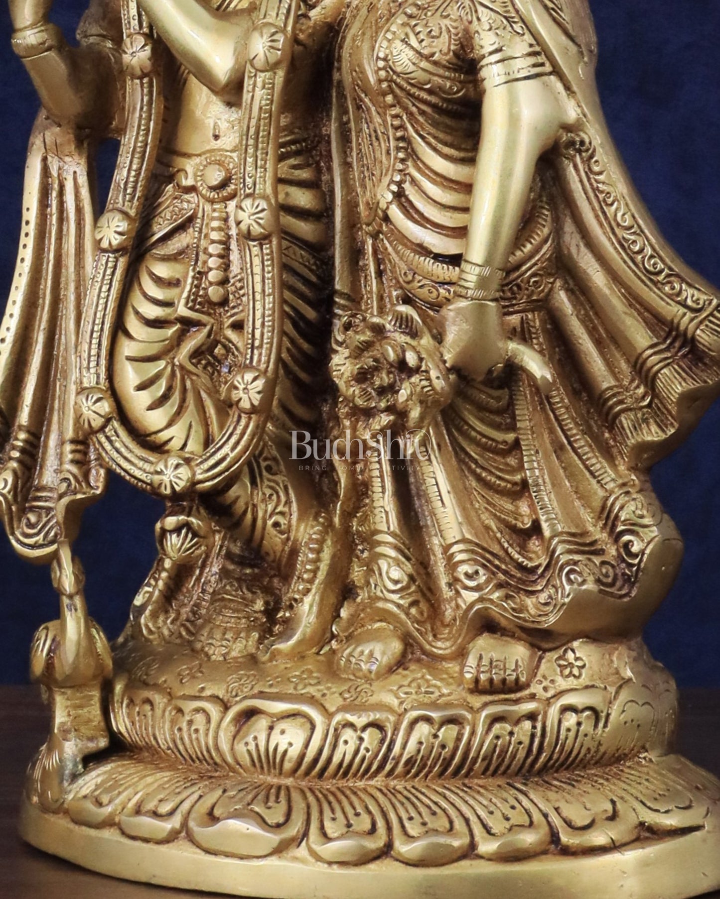 Brass Superfine Radha Krishna together idol - 12 inches