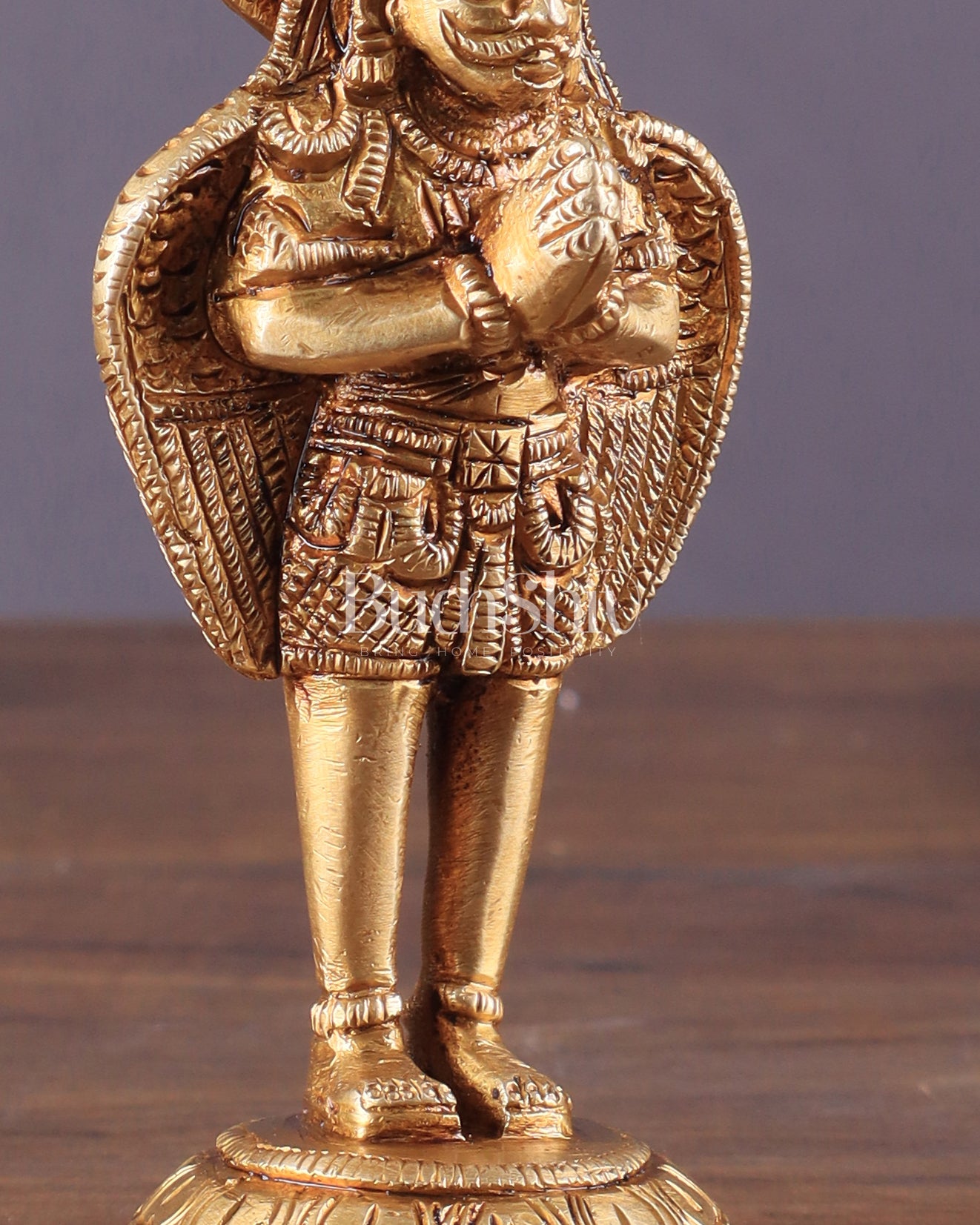 Brass standing Garuda Idol 4 inch anjali mudra