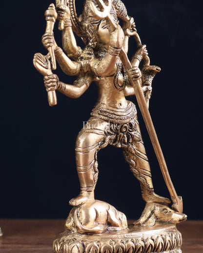 Pure Brass Mahishasur Mardini Durga Idol 8"