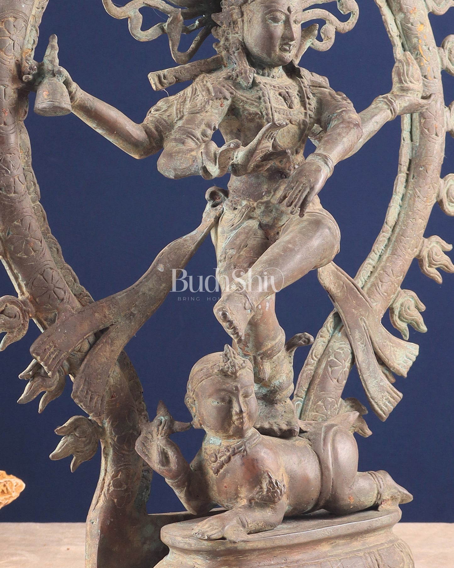 Handcrafted Bronze Nataraja – Dancing Shiva Vintage Indonesian Sculpture 22"