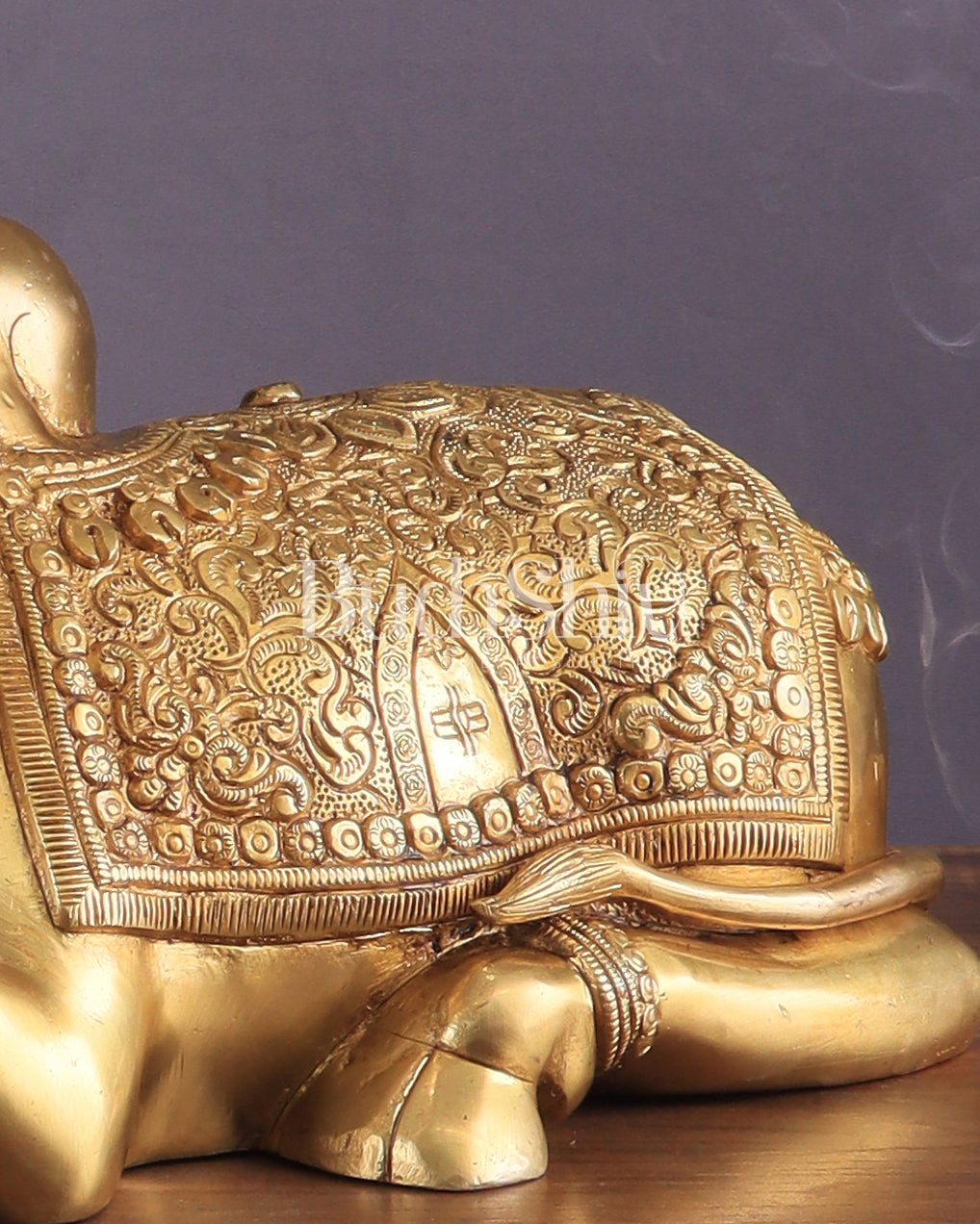 Pure Brass Superfine Nandi with Shiv Ling Carving | 14"