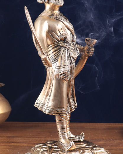 Pure Brass Chhatrapati Shivaji Maharaj Sculpture 12.5"