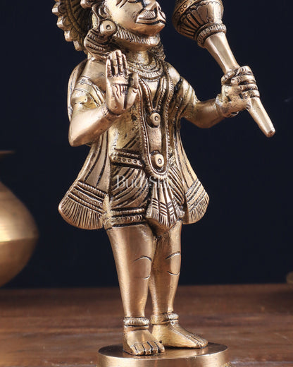 Pure Brass Standing Hanuman Ji Idol 8"