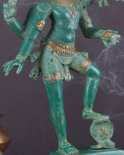 Varaha with Bhooma Devi Varaha Lakshmi Brass Statue 17 inch Green vintage