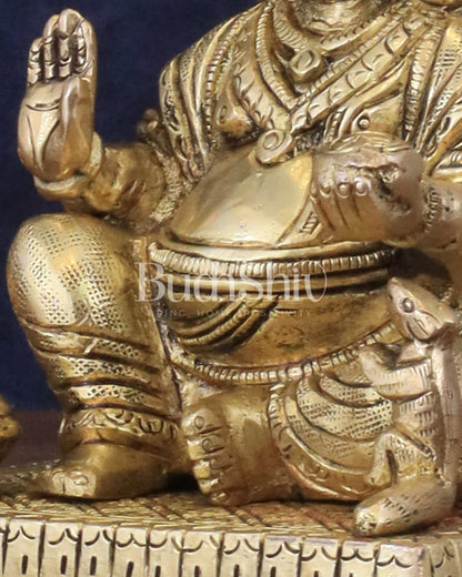 Pure Brass Lord Kubera Idol - 5.5"