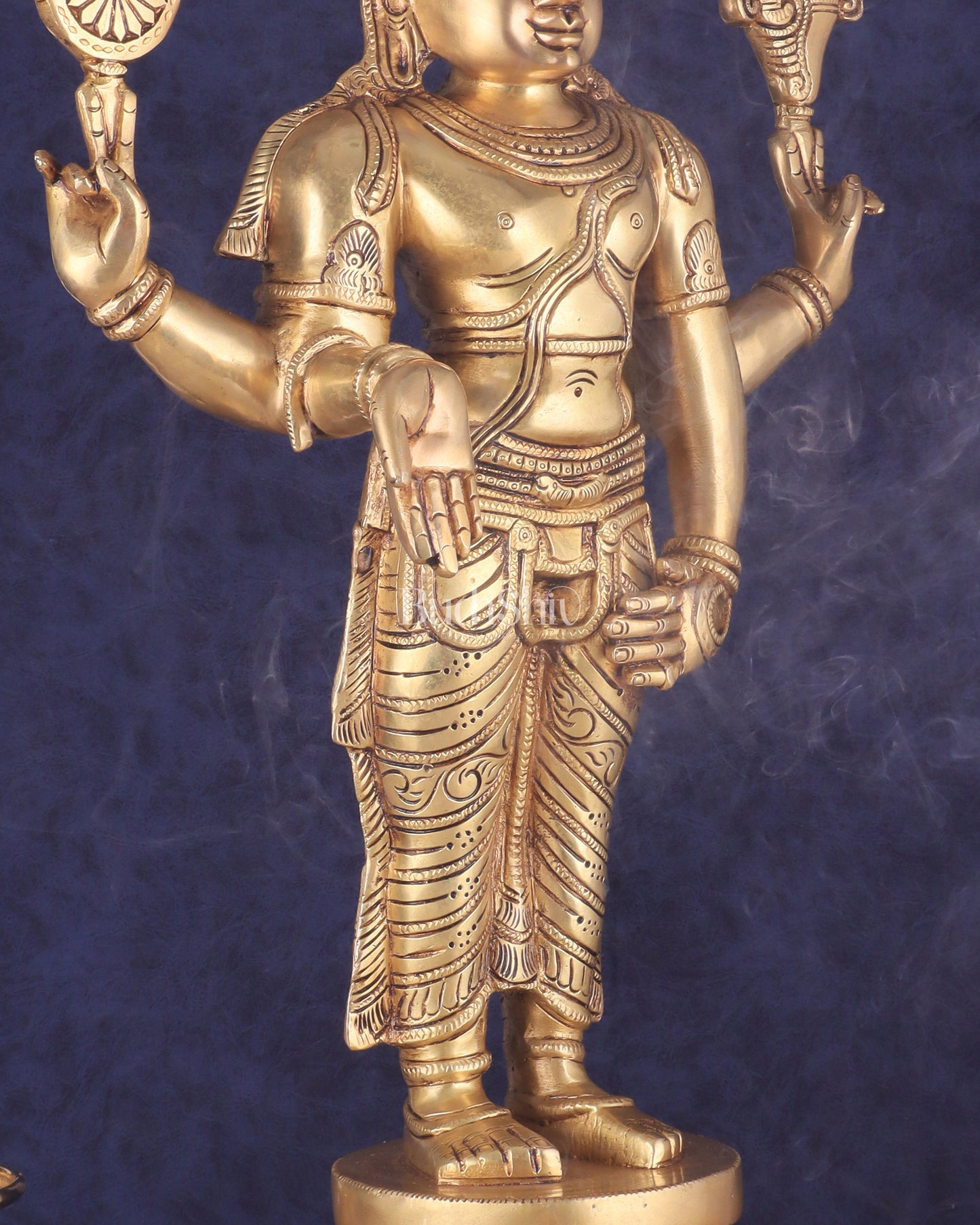 Pure Brass Large Tirupati Balaji Statue | Divine Lord Venkateshwara Idol 25"