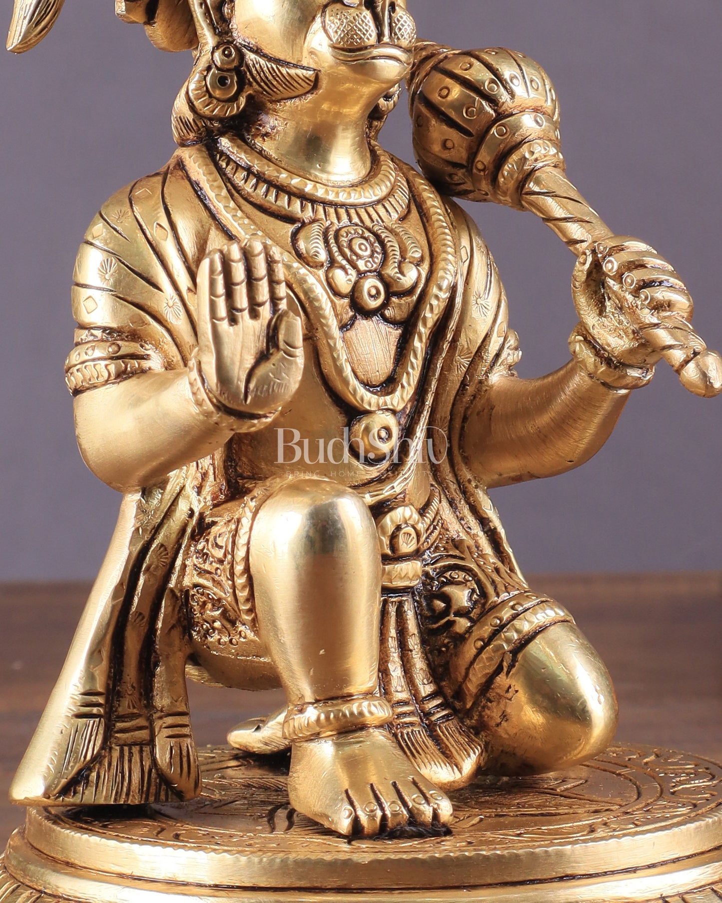 Handmade Brass Superfine Lord Hanuman Idol - 7"