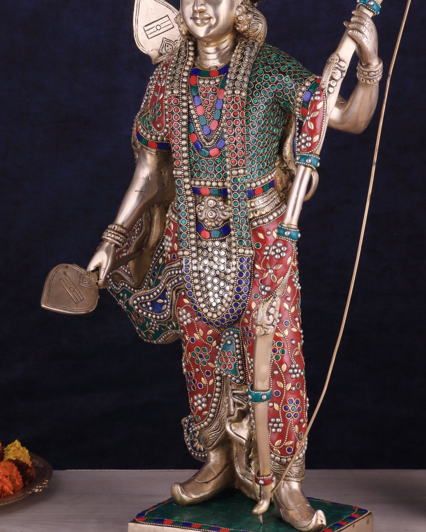 Handcrafted Brass Lord Rama Statue with Bow and Arrow – 26 Inches