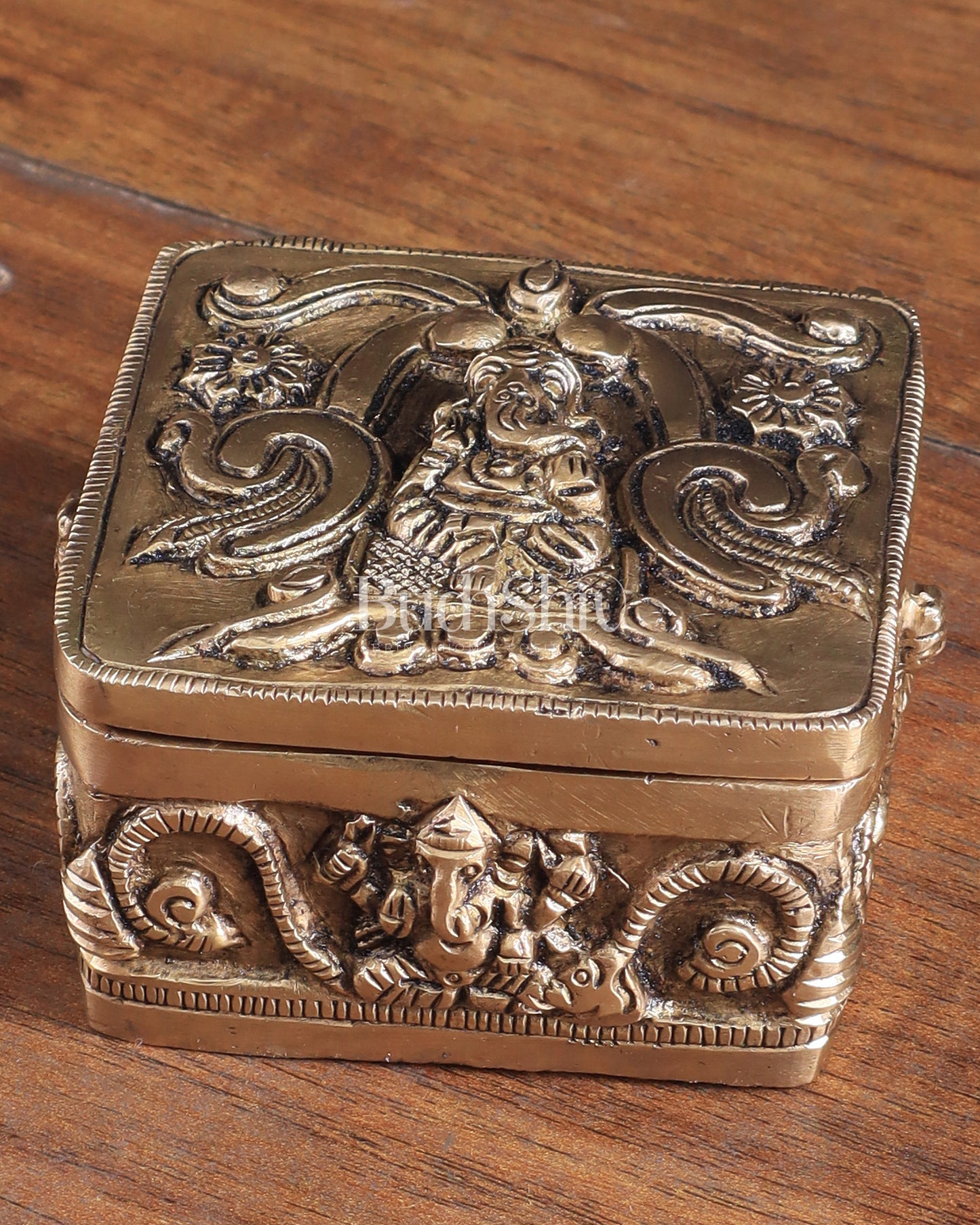 Pure Brass Small Ganesha Multipurpose Unique Storage Box