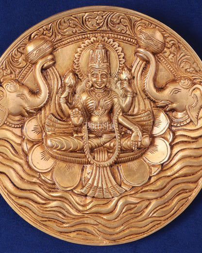 Brass Superfine Goddess Gajalakshmi with Elephants Wall Hanging – Divine Decor