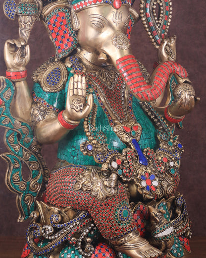 Ganesha Superfine Brass Large Sized Statue 30"