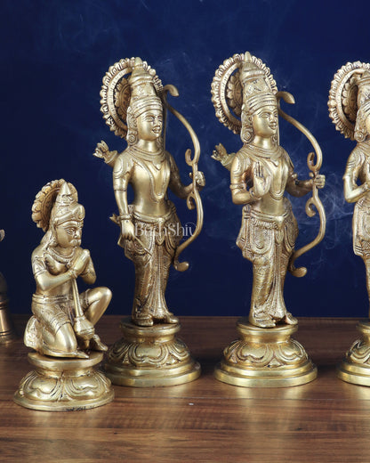 Lord Ram Darbar idols: Superfine Brass Set - 12.5"