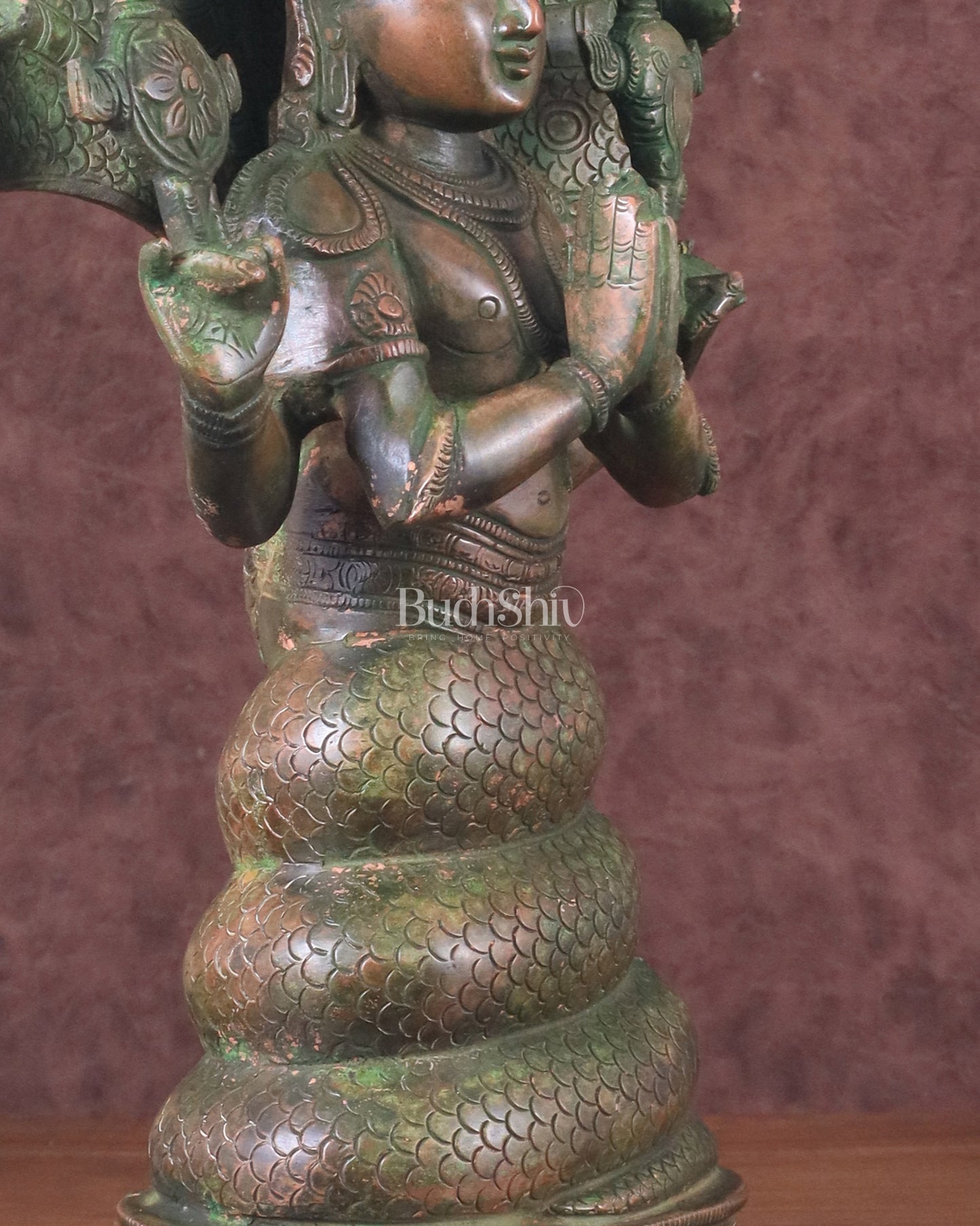 Pure Brass Patanjali Statue 15" green patina