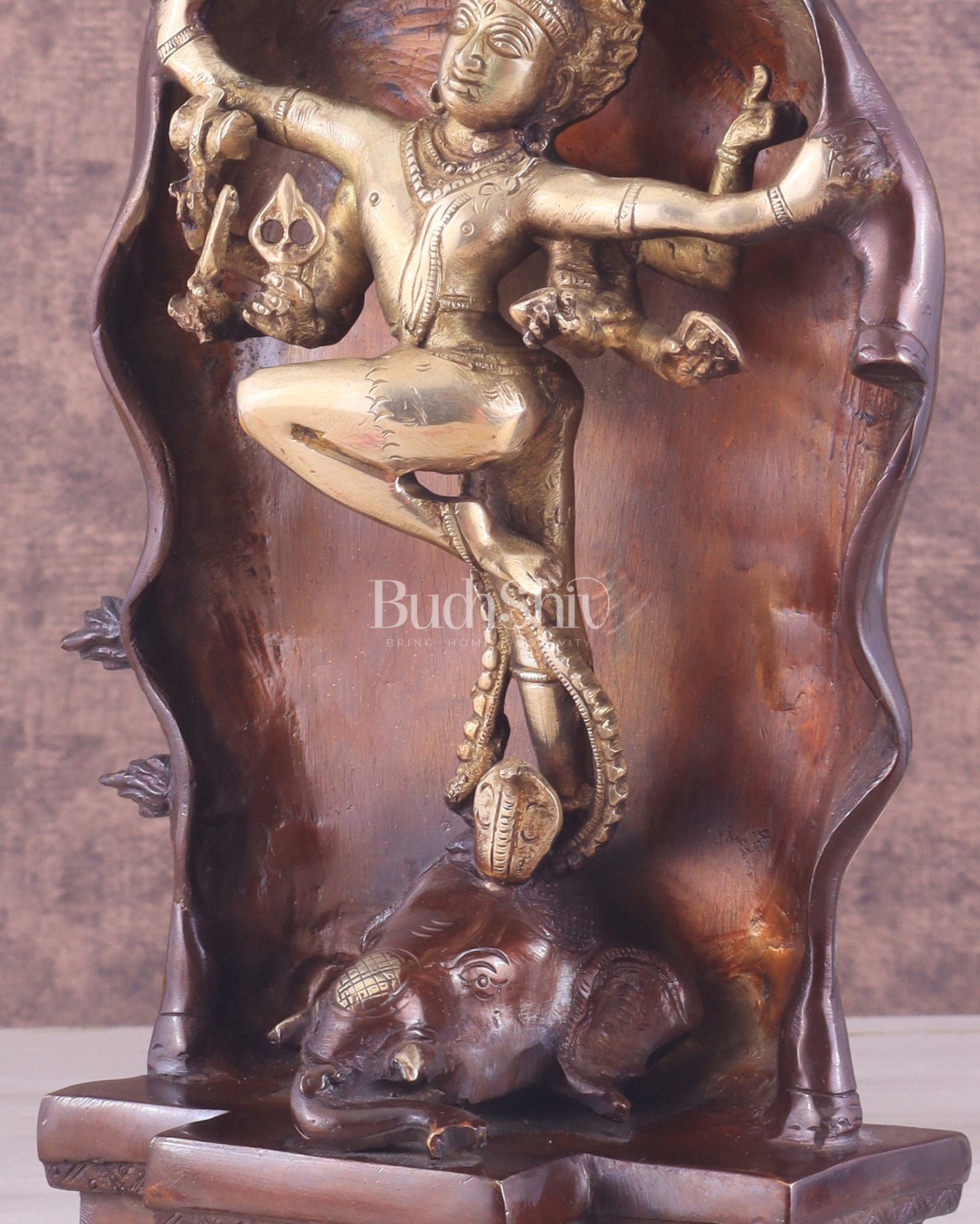 Pure Brass Gajasurasamhara Shiva Idol dancing shiva Chola gold tone