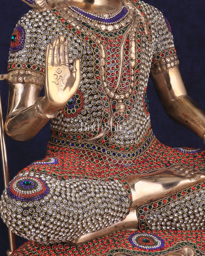 Handcrafted Pure Brass Lord Shiva Statue - 23" Height Jewelled up work