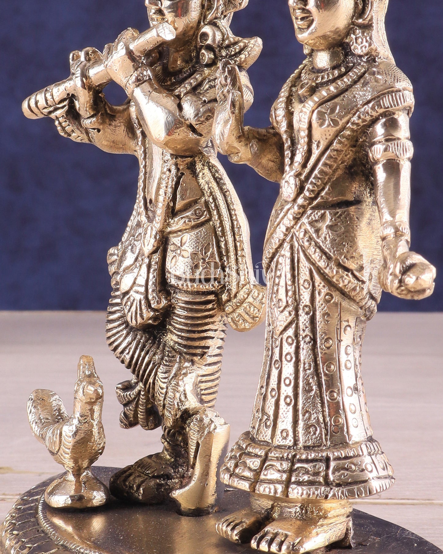 Pure Brass Radha Krishna Idol – 7 Inch | Divine Love Sculpture