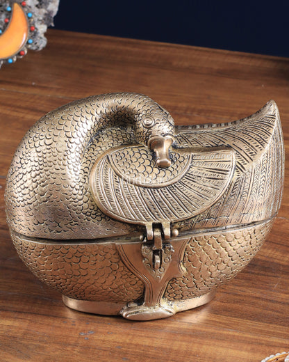 Pure Brass Unique Duck-Shaped Multipurpose Storage Box – Elegant Home Décor