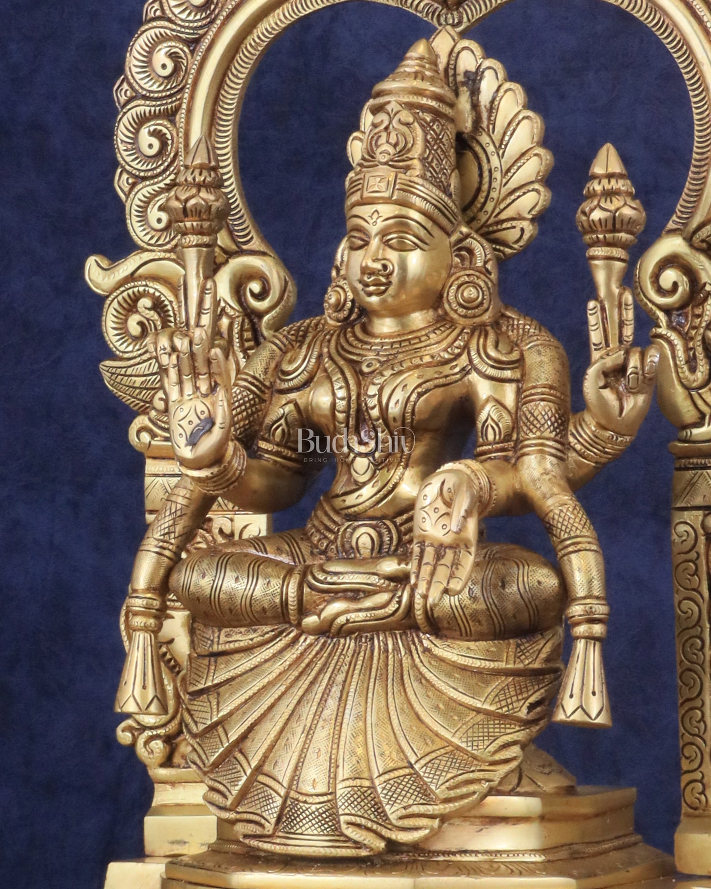 Pure Brass Superfine Goddess Padmavathi Lakshmi Statue with Thiruvarchi - 18"