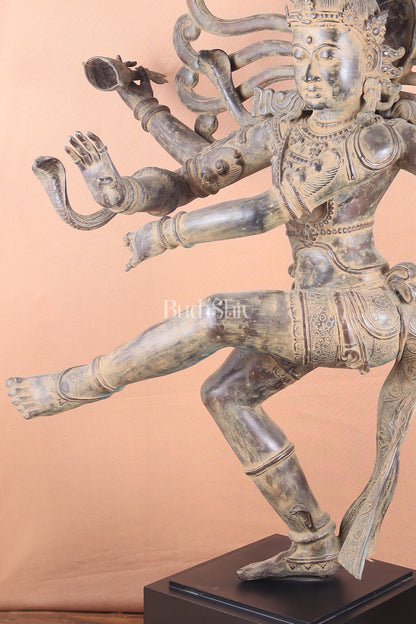 Pure Bronze Dancing Shiva Nataraja – Majestic Large Indonesian Sculpture 48"