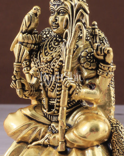 Brass Superfine Lalitadevi Rajarajeshwari Idol - 4 in Height golden tone