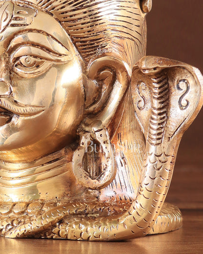 Exquisite 7-Inch Brass Lord Shiva mahakaal mukhalingam Face idol