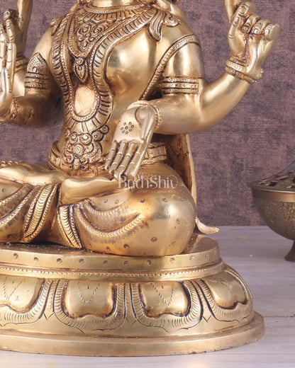 Pure Brass Handcrafted Lakshmi idol 14"