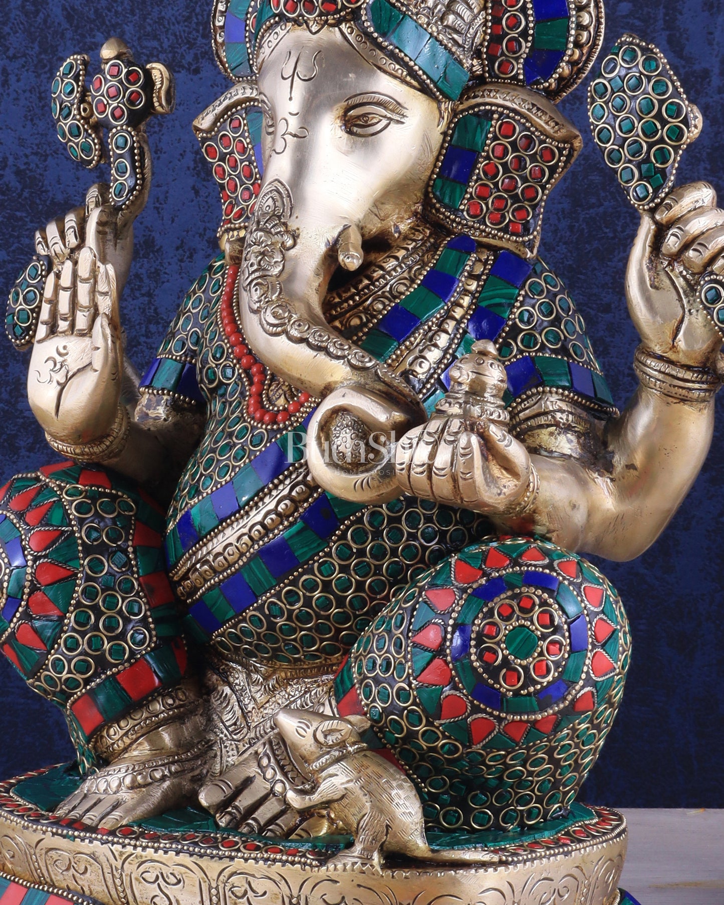 Brass Ganesha idol 16 inch sharp eyes