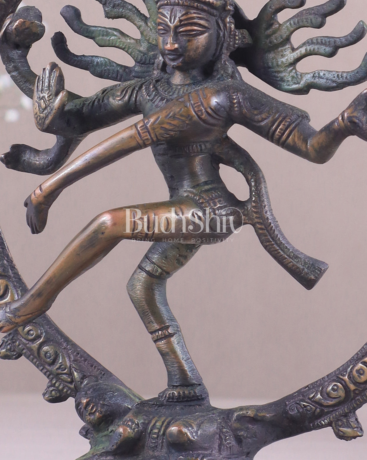 Brass Superfine Nataraja Idol - 7.5 Inch antique brown tone