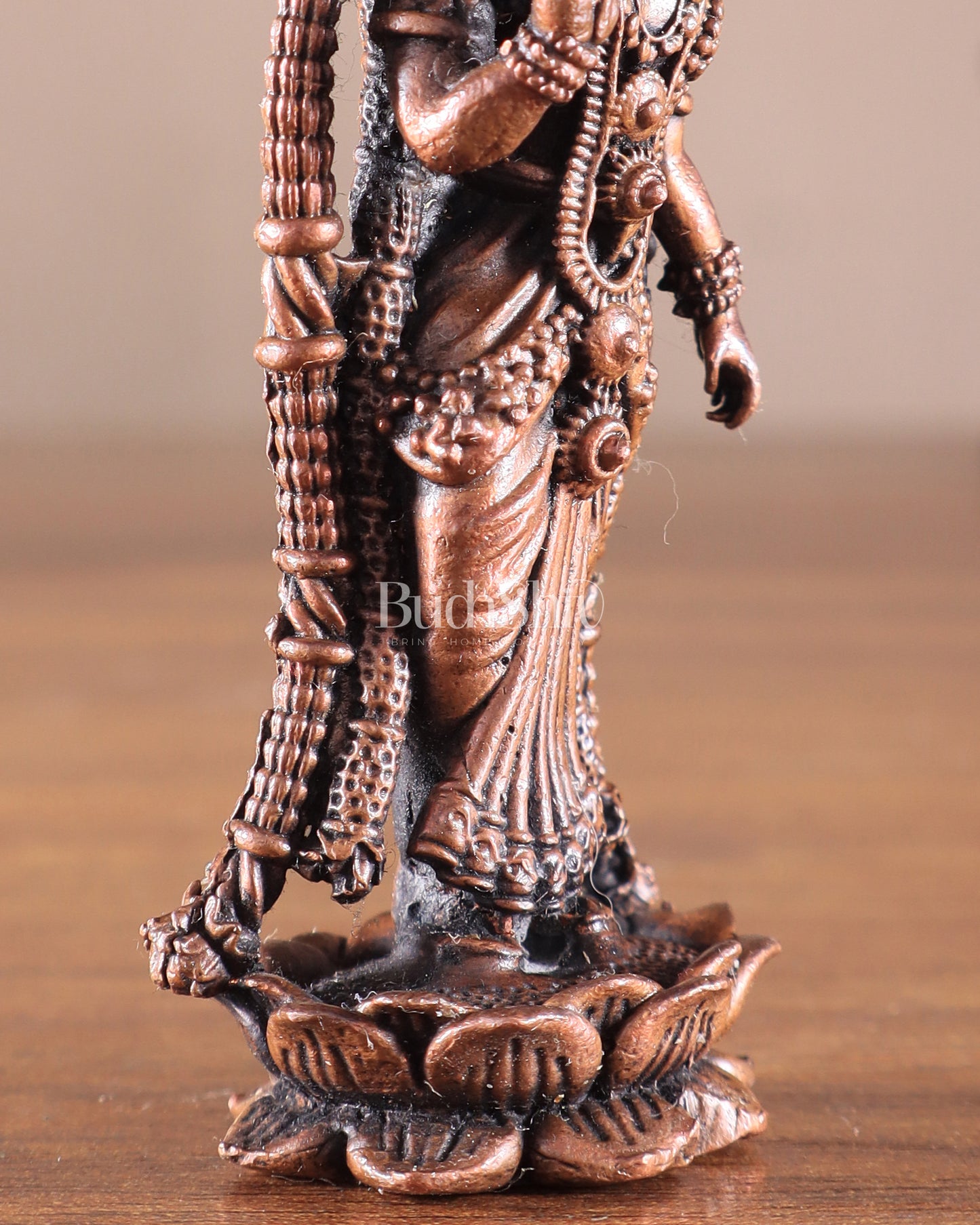 Pure Copper Standing Meenakshi Devi Idol – 5 Inch, 310g