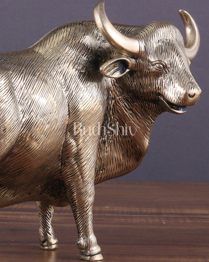 Pure Brass Standing Bull Statue – Vastu & Feng Shui Recommended