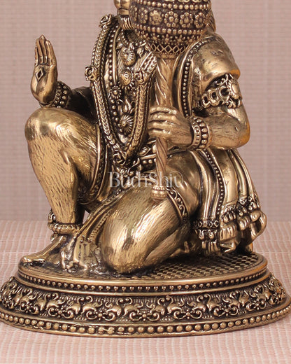 Pure Brass Intricately Crafted Hanuman 6.7 inch