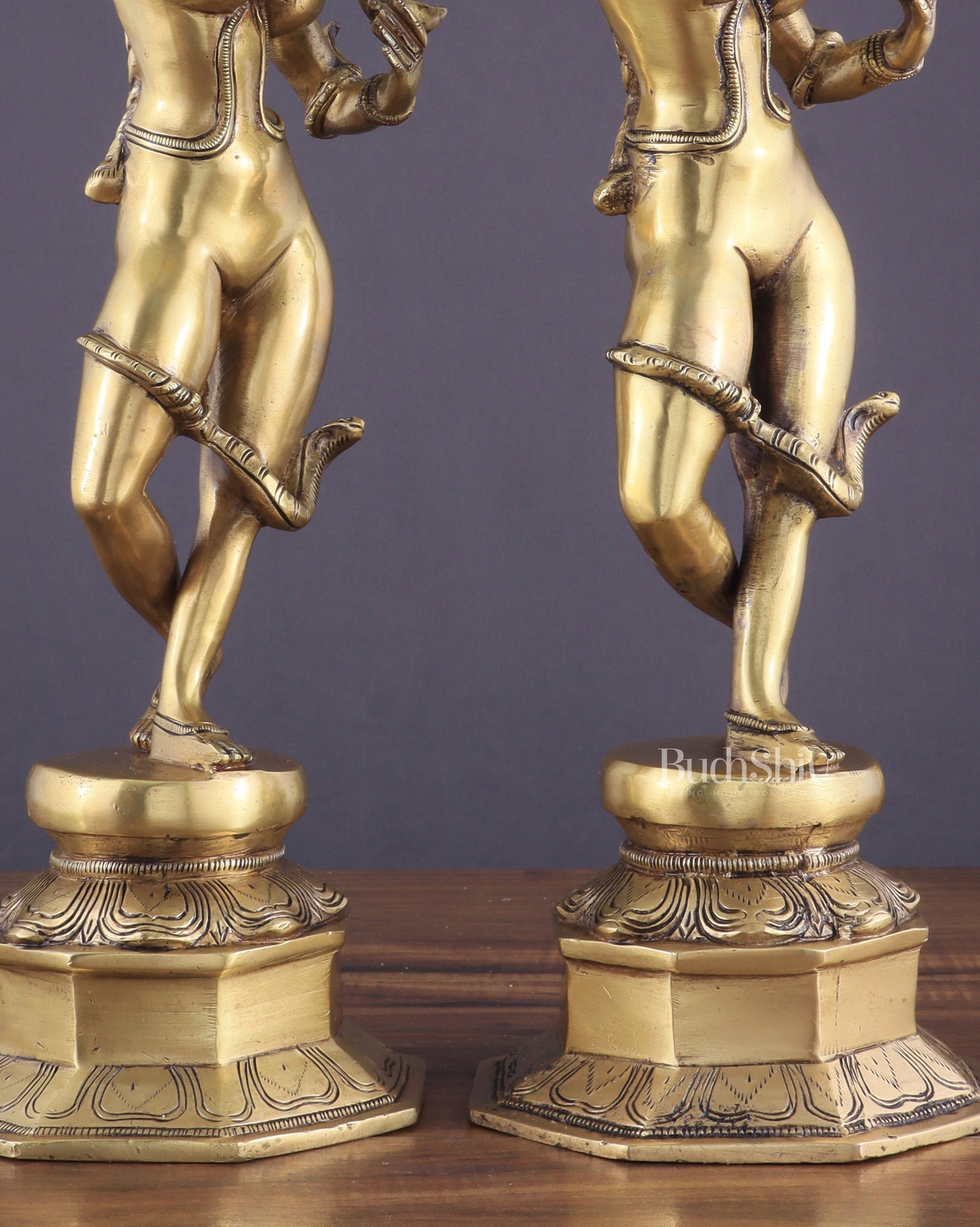 Brass Apsara Unique Sculpture – A Testament of Fertility (Pair) 16"