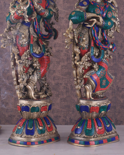 Handcrafted Brass Radha Krishna Idols 30 inch